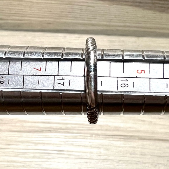 Vintage Handmade Oxidized Sterling Silver Moonstone Lotus Flower Ring, Size 6 - Picture 13 of 13